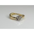 inel de logodna " Diamond rose " . briliant 0.17ct & aur 14k. atelier Arezzo